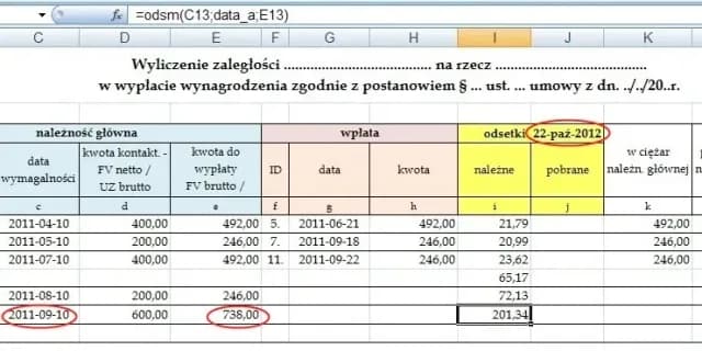 Jak obliczyć odsetki od dewelopera w przypadku opóźnień w płatności